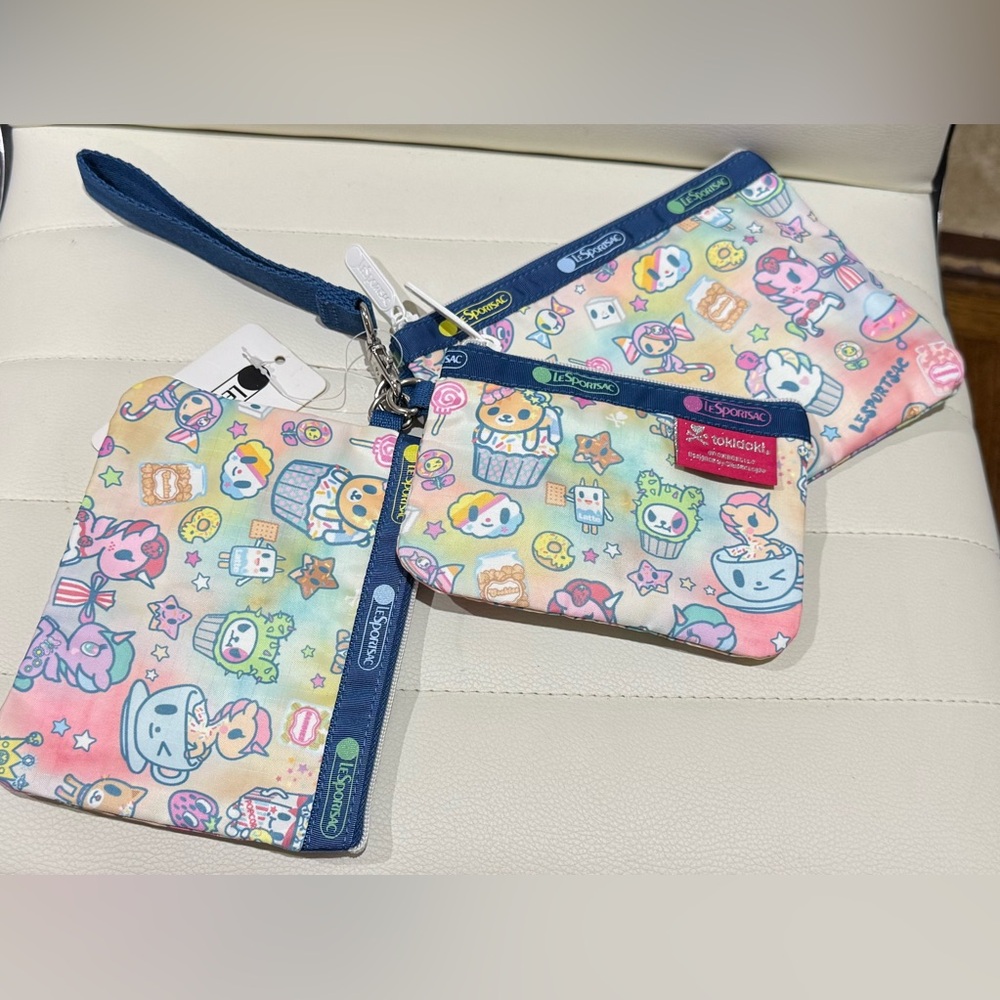 LeSportsac Toki Doki (3) Pouch Set - Pink and Blue Multicolored